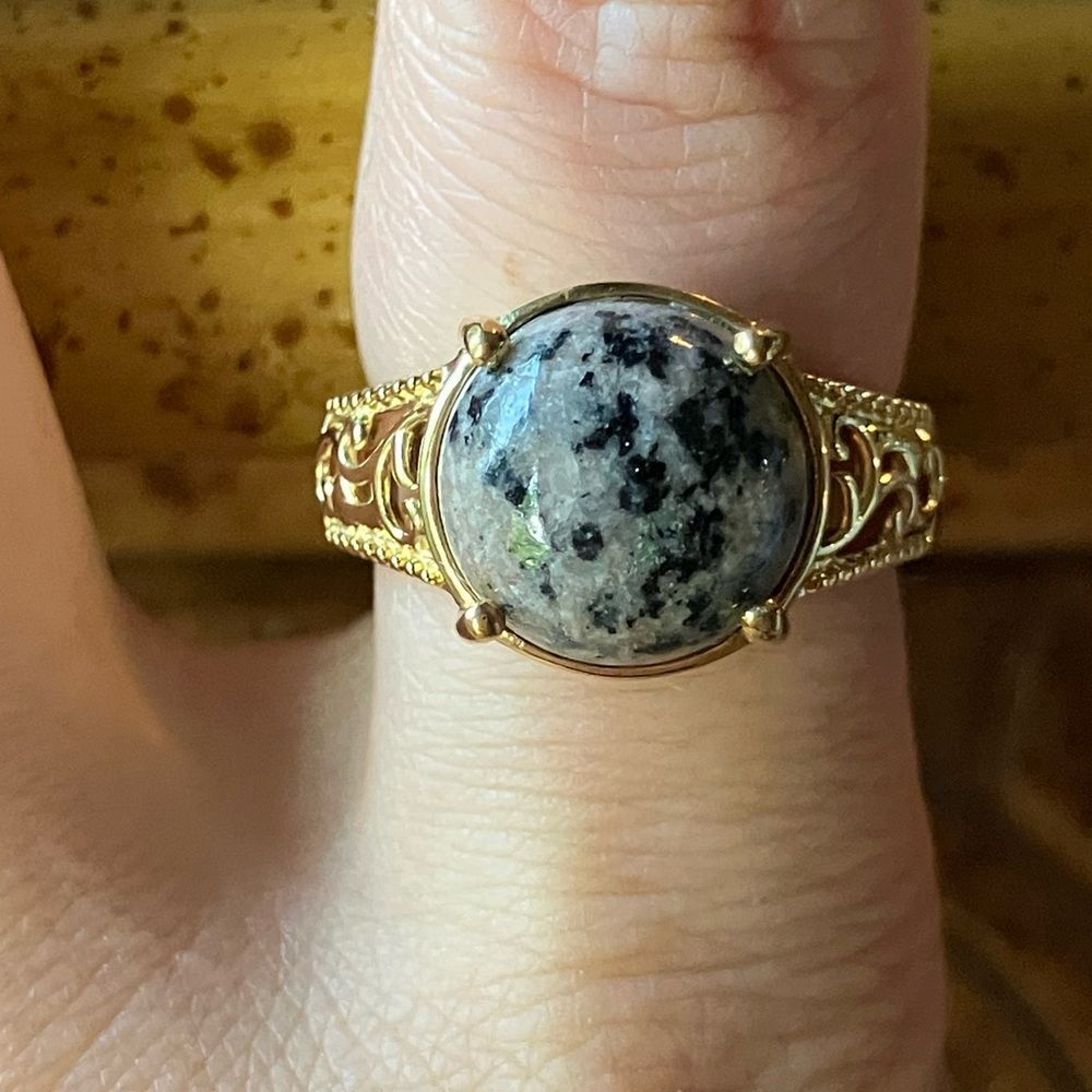 Natural Yooperlite Sterling Silver Ring Size 8